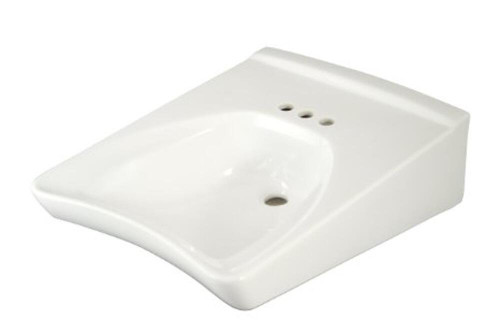 Toto LT308.4#01 Reliance Wheelchair Users 20-1/2-in Wall Mounted Bathroom Sink with 3 Faucet Holes Drilled and Overflow in Cotton