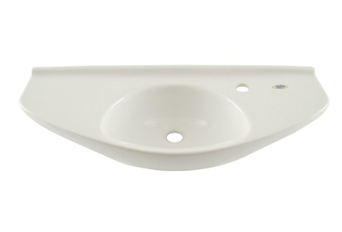 29-1/2-in Wall Mounted Bathroom Sink with Single Faucet Hole Drilled and SanaGloss Ceramic Glaze in Cotton