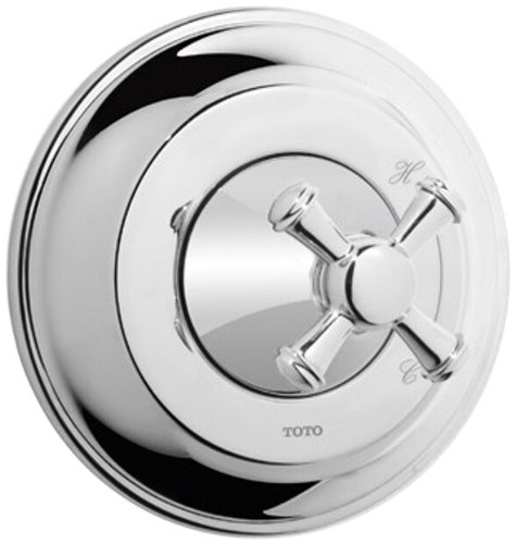 Pressure Balance Valve Trim with Cross Handle in Polished Chrome