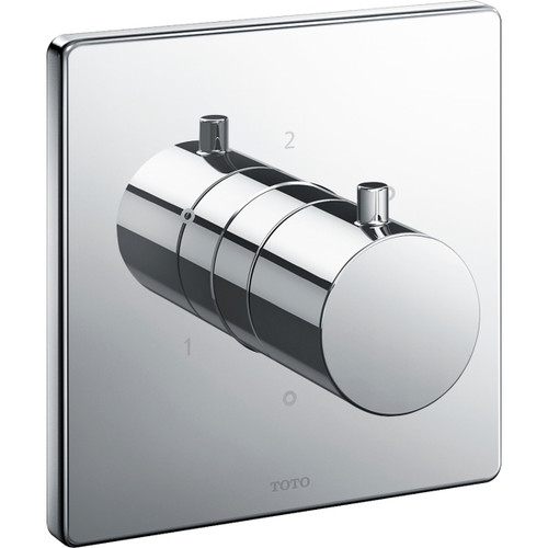 Square Three-way Diverter Trim with Off in Polished Chrome