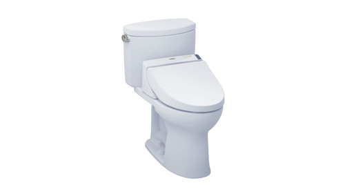 MW4542044CEFG#01 1.28 GPF Two-Piece Elongated Toilet with Single Flush and Washlet+ C200 Washlet in Cotton