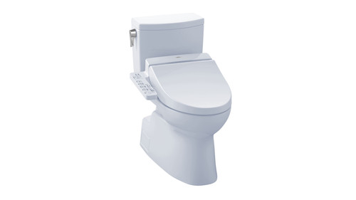 1.0 GPF Two-Piece Elongated Toilet with Single Flush and Washlet+ C100 Washlet in Cotton