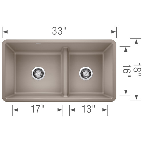 18-in x 33-in Granite 9.5-in Deep Kitchen Sink, in Truffle
