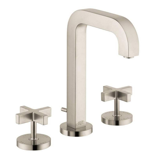 39133821 Bathroom Faucet Widespread Faucet with Cross Handles in Brushed Nickel 39133821 Bathroom Faucet Widespread Faucet with Cross Handles in Brushed Nickel