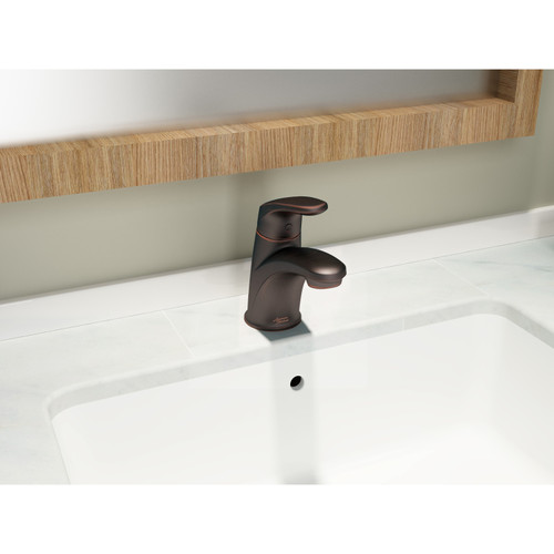 1-Handle Single-Hole Bathroom Faucet with 50/50 Drain in Legacy Bronze
