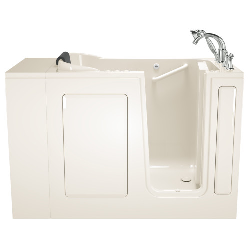 2848.609.CRL 28-in. x 48-in. Walk-In Air Spa and Whirlpool Massage Bathtub with Right-Hand Drain and Tub Faucet in Linen