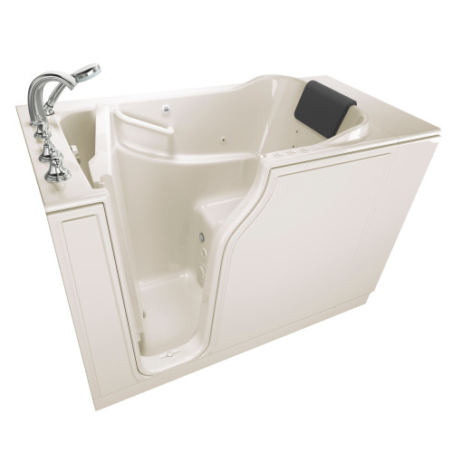 American Standard 3052.109.CLL 30-in. x 52-in. Walk-In Air Spa and Whirlpool Massage Bathtub with Left-Hand Drain and Tub Faucet in Linen