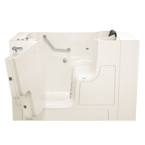 30-in. x 52-in. Outward Opening Door Walk-In Whirlpool Massage and Air Spa Bathtub with Left Door/Drain in Linen