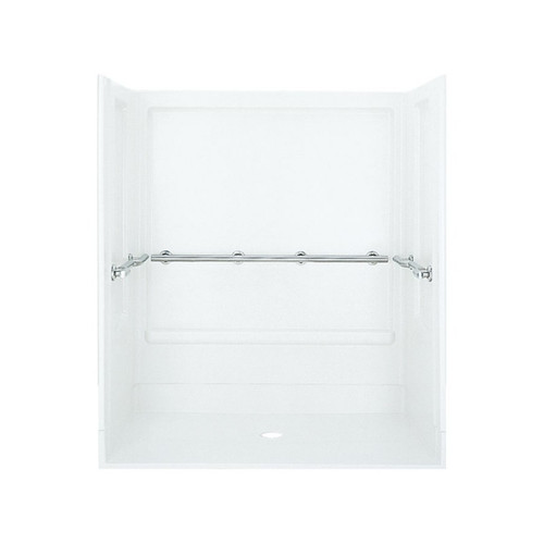 72-in x 39.375-in x 63.25-in Vikrell Wall and Floor 4-Piece Alcove Shower Kit in White