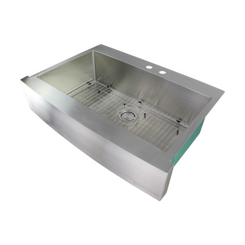 35.75-in x 25.875-in x 10-in 16 Gauge Super Single Bowl, Stainless Steel Kitchen Sink, Micro Edge Dual Mount Installation, with MR2 Holes 35.75-in x 25.875-in x 10-in 16 Gauge Super Single Bowl, Stainless Steel Kitchen Sink, Micro Edge Dual Mount Installation, with MR2 Holes
