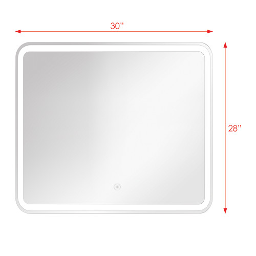 29.53 X 1.18 X 27.56 LED-Backlit Contemporary Mirror with Touch Sensor
