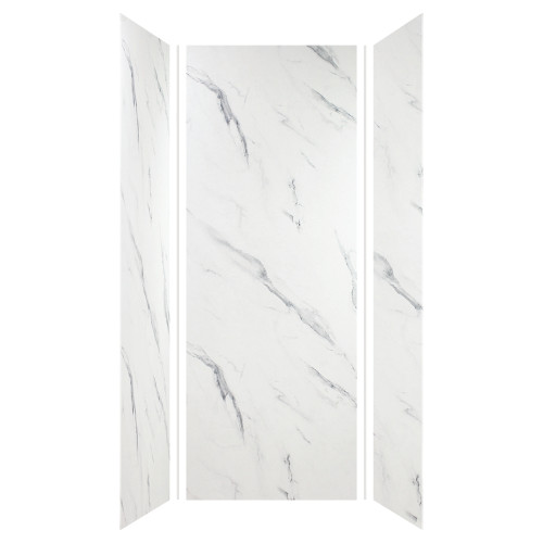 EWK363696-41 Expressions 36" X 36" X 96" 3-Piece Shower Wall Trimmable Kit, In Bianca