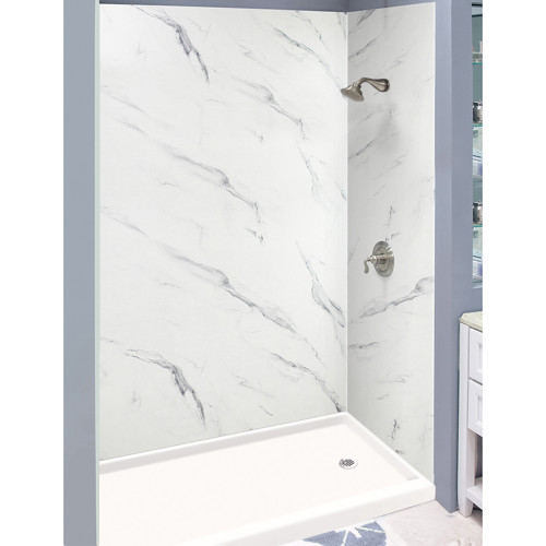 Transolid EWK603696-41 Expressions 36" X 60" X 96" 3-Piece Tub/Shower Wall Kit, In Bianca Transolid EWK603696-41 Expressions 36" X 60" X 96" 3-Piece Tub/Shower Wall Kit, In Bianca