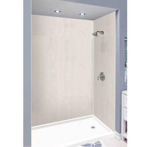 EWK603696-45 Expressions 36" X 60" X 96" 3-Piece Tub/Shower Wall Kit, In Bleached Oak