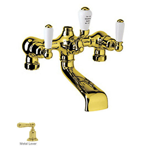 Exposed Tub and Shower Valve in English Gold