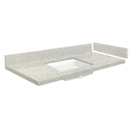 37 in. W x 22.25 in. D Quartz Vanity Top in Almond Delite with Single Hole and Rectangular Undermount Sink 37 in. W x 22.25 in. D Quartz Vanity Top in Almond Delite with Single Hole and Rectangular Undermount Sink