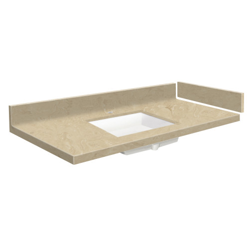 34.25 in. W x 22.25 in. D Solid Surface Vanity Top in Almond Sky with Single Hole and Rectangular Undermount Sink 34.25 in. W x 22.25 in. D Solid Surface Vanity Top in Almond Sky with Single Hole and Rectangular Undermount Sink