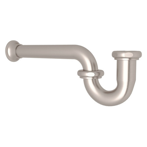 Traditional Style Extended Decorative P-Trap in Satin Nickel