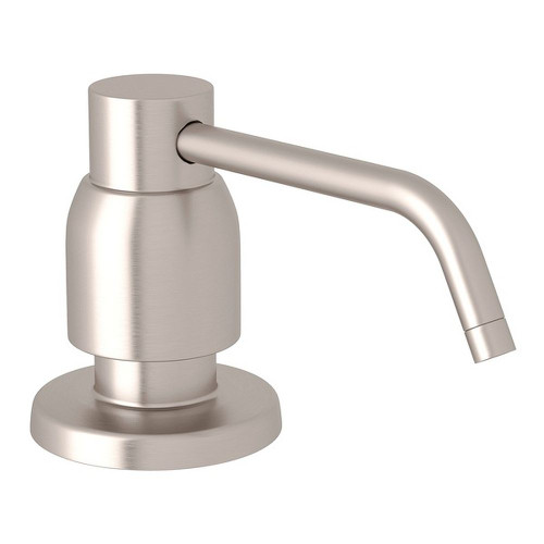 Contemporary Deck Mount Soap Dispenser in Satin Nickel