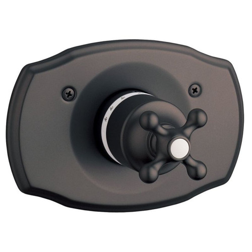 Central Thermostatic Trim with Cross Handle in Oil Rubbed Bronze