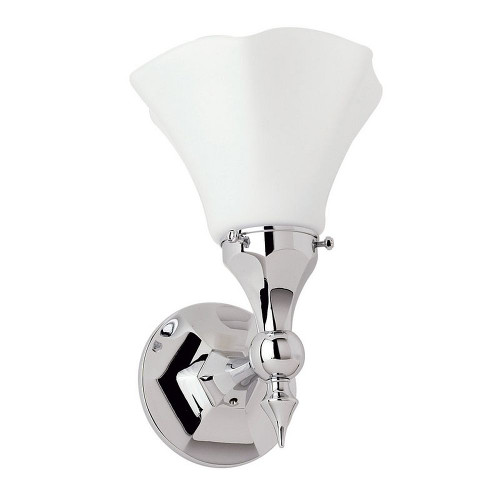 1 Light Bathroom Sconce in Polished Nickel / Satin Opal
