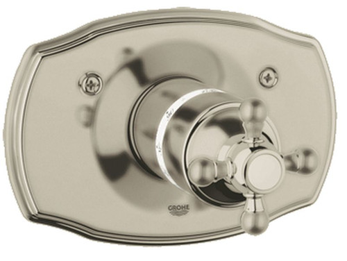 Thermostatic Trim with Cross Handle in Brushed Nickel