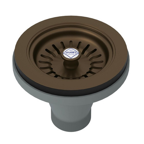 Manual Basket Strainer with Pull Knob without Remote Pop-Up in English Bronze Manual Basket Strainer with Pull Knob without Remote Pop-Up in English Bronze