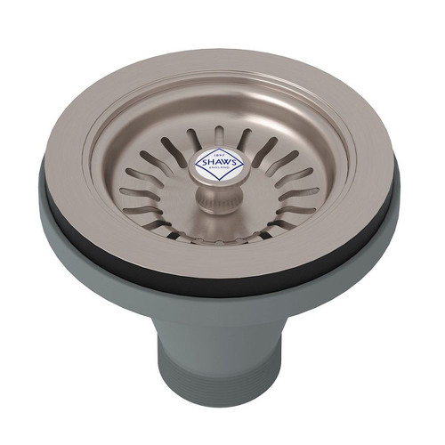 Manual Basket Strainer with Pull Knob without Remote Pop-Up in Satin Nickel