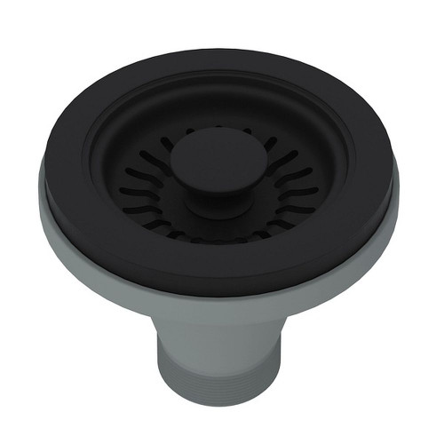 Manual Strainer Basket without Remote Pop-Up in Matte Black