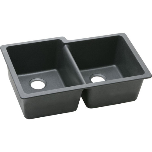 ELGU250RBK0 Gourmet E-granite Double Bowl Undermount Sink in Black