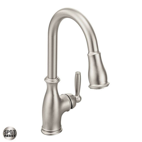 Moen 7185SRS Single Handle Pulldown Kitchen Faucet in Spot Resist Stainless Moen 7185SRS Single Handle Pulldown Kitchen Faucet in Spot Resist Stainless