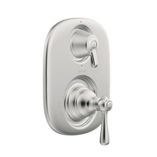 Double Handle Moentrol Pressure Balanced with Volume Control Moentrol and Integrated Diverter Valve Trim (Less Valve) in Chrome