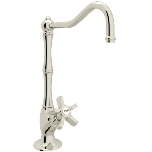 Column Spout Filter Faucet With Mini Five Spoke Handle In Polished Nickel Column Spout Filter Faucet With Mini Five Spoke Handle In Polished Nickel
