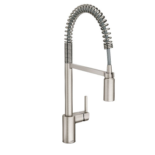 Spot Resist Stainless One-Handle Pre-Rinse Spring Pulldown Kitchen Faucet