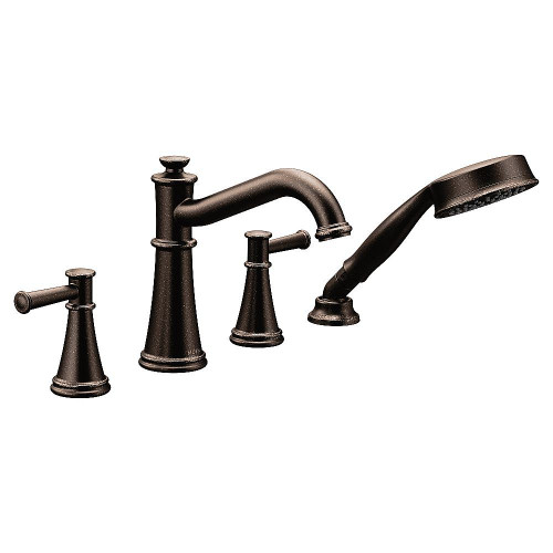 T9024ORB Oil Rubbed Bronze Two-Handle Roman Tub Faucet Includes Hand Shower