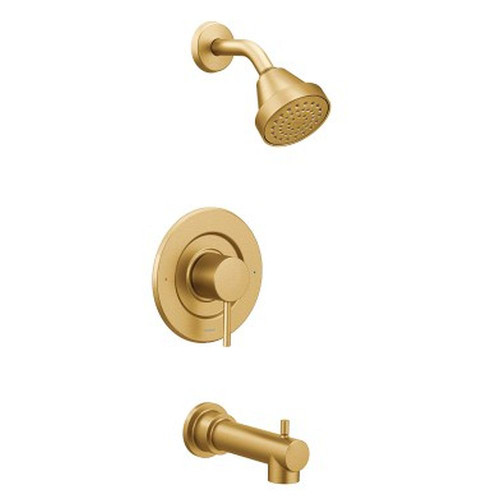 Moen T2193EPBG Posi-Temp Pressure Balanced Tub and Shower Trim with 1.75 GPM Shower Head and Tub Spout in Brushed Gold Moen T2193EPBG Posi-Temp Pressure Balanced Tub and Shower Trim with 1.75 GPM Shower Head and Tub Spout in Brushed Gold