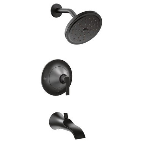Tub and Shower Trim Package with 2.5 GPM Single Function Shower Head in Matte Black