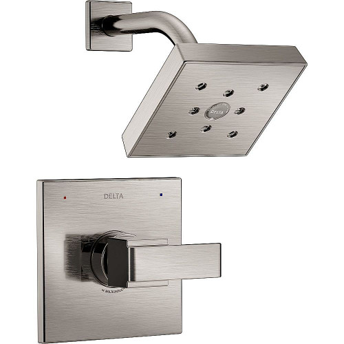 Shower Trim with H2Okinetic and Independent Vaolumn Control in Brilliance Stainless