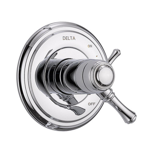 T17T097 Cassidy Dual Function Thermostatic Valve Trim with Integrated Volume Control Less Rough-in in Polished Chrome