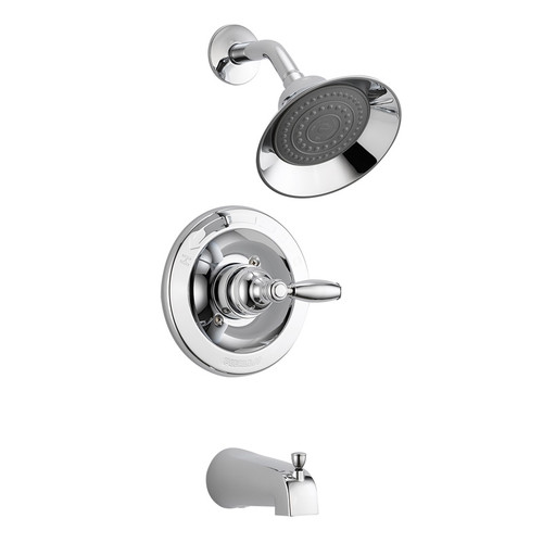 Bath and Shower Trim with Shower Head, Tub Spout and Valve in Polished Chrome Bath and Shower Trim with Shower Head, Tub Spout and Valve in Polished Chrome