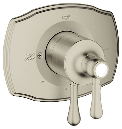 Dual Function Pressure Balance Trim with Control Module in Brushed Nickel