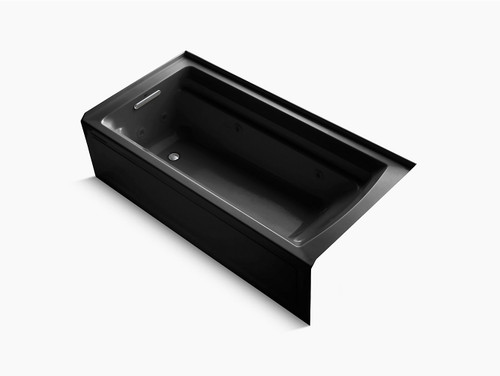 Kohler K-1124-LA-7 72in X 36in Alcove Whirlpool with Integral Apron and Left-Hand Drain in Black Black Kohler K-1124-LA-7 72in X 36in Alcove Whirlpool with Integral Apron and Left-Hand Drain in Black Black