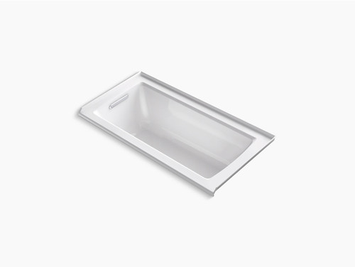 Kohler K-1946-L-0 60in X 30in Alcove Bath with Integral Flange and Left-Hand Drain in White Kohler K-1946-L-0 60in X 30in Alcove Bath with Integral Flange and Left-Hand Drain in White