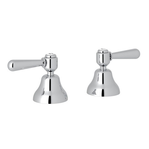 Deck Mount Set of Hot and Cold 1/2" Sidevalves with Metal Levers in Polished Chrome Deck Mount Set of Hot and Cold 1/2" Sidevalves with Metal Levers in Polished Chrome