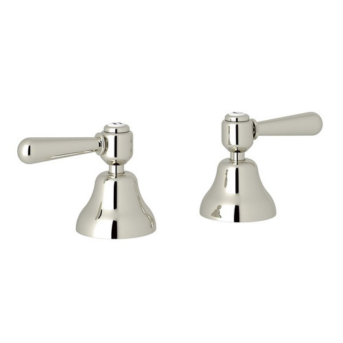 Deck Mount Set of Hot and Cold 1/2" Sidevalves with Metal Levers in Polished Nickel Deck Mount Set of Hot and Cold 1/2" Sidevalves with Metal Levers in Polished Nickel