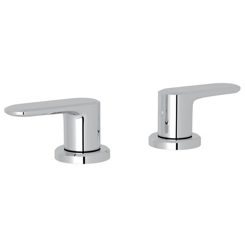 Set of Hot and Cold 1/2" Sidevalves with Metal Levers in Polished Chrome Set of Hot and Cold 1/2" Sidevalves with Metal Levers in Polished Chrome