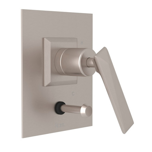 Rohl A2010LVSTN Palladian Pressure Balance Trim with Cross Handle and Diverter Rohl A2010LVSTN Palladian Pressure Balance Trim with Cross Handle and Diverter