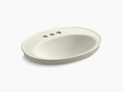Kohler K-2075-4-96 Drop-In Bathroom Sink With 4in Centerset Faucet Holes in Biscuit Kohler K-2075-4-96 Drop-In Bathroom Sink With 4in Centerset Faucet Holes in Biscuit