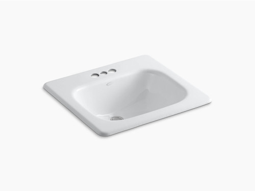 Kohler K-2895-4-0 Drop-In Bathroom Sink With 4in Centerset Faucet Holes in White Kohler K-2895-4-0 Drop-In Bathroom Sink With 4in Centerset Faucet Holes in White