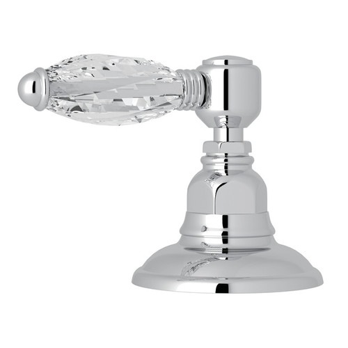 Italian Bath Deck Mount 3-Port, 2 Direction Diverter with Crystal Lever in Polished Chrome Italian Bath Deck Mount 3-Port, 2 Direction Diverter with Crystal Lever in Polished Chrome